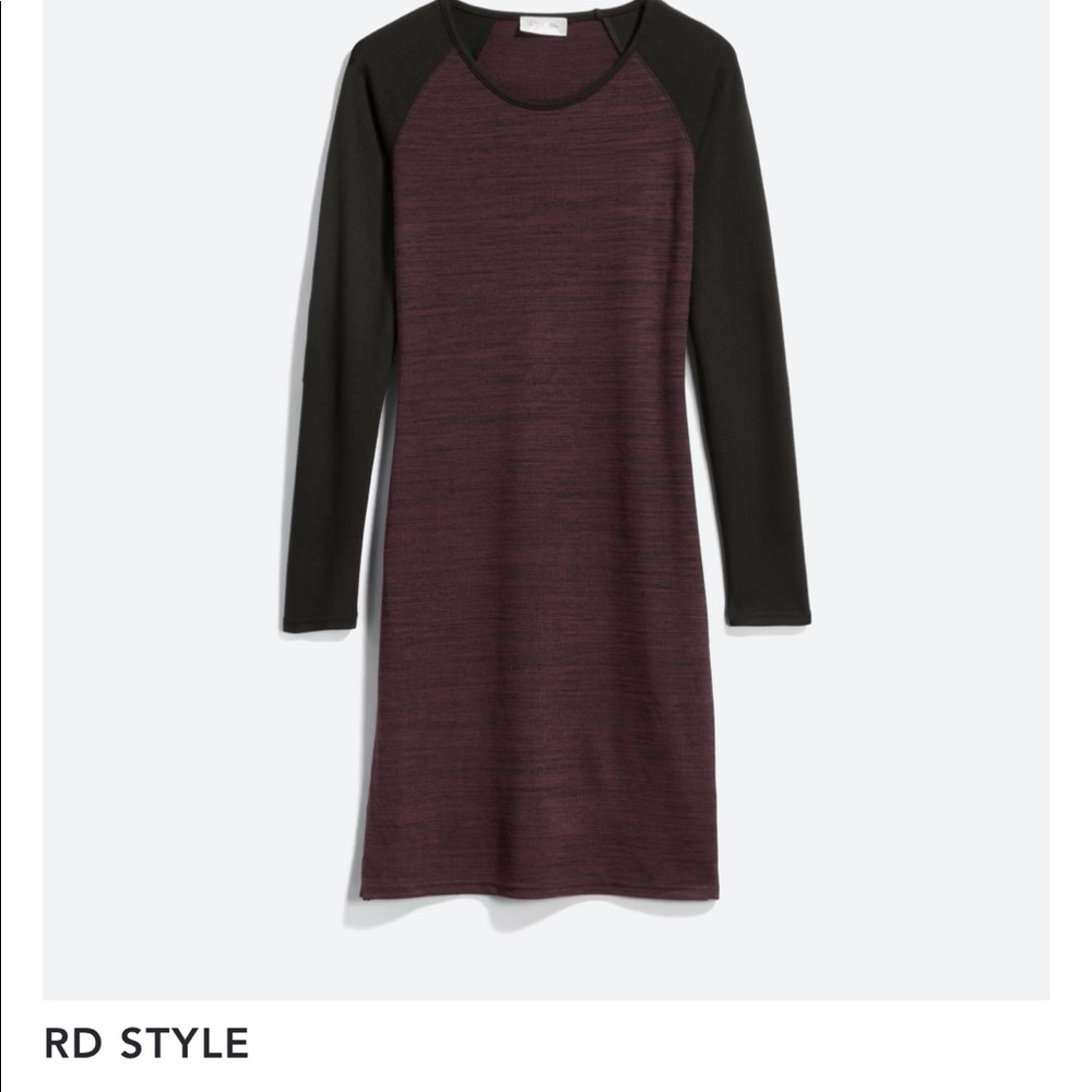 RD Style, size small, Ayva knit baseball style black and heather burgundy dress